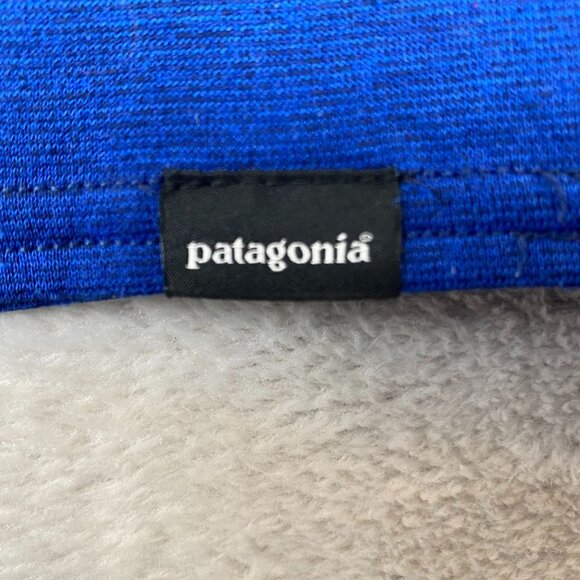 Patagonia Mens Quarter Zip Pullover Shirt Large Blue Long Sleeve Polyester - Picture 8 of 8